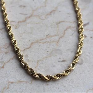 Gold Rope Chain Necklace